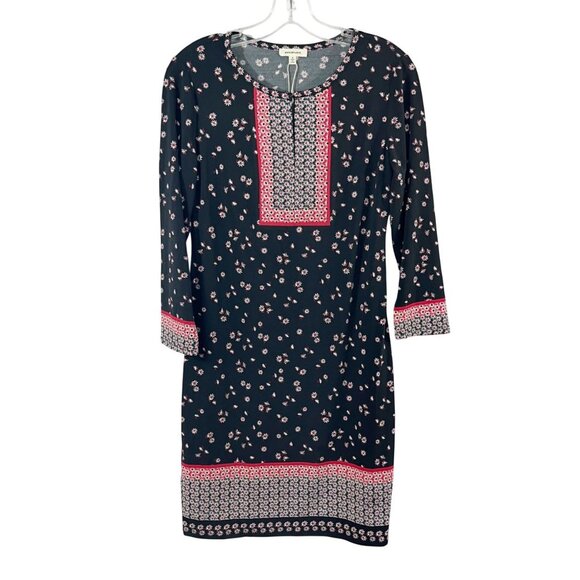 NEW Max Studio Black & White Floral Print Long Sleeve Dress - Size Small - Picture 1 of 7